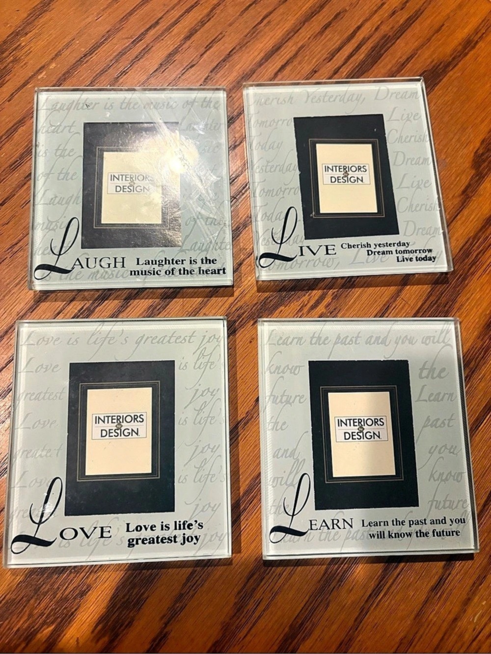 Interiors By Design Glass Photo Holding Coaster Set